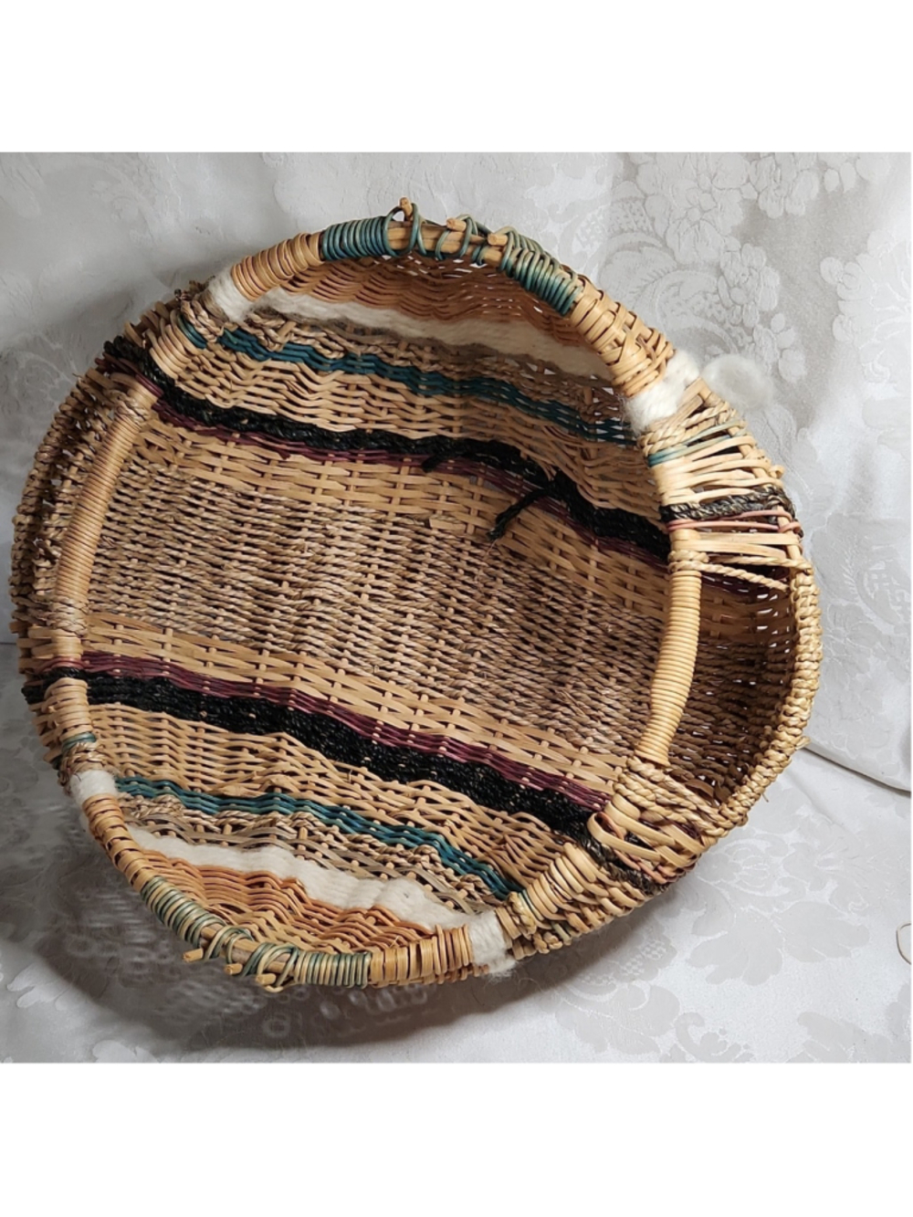 Vintage Signed Jan Stansell Studio Art Basket | Large 15" Appalachian Folk Art